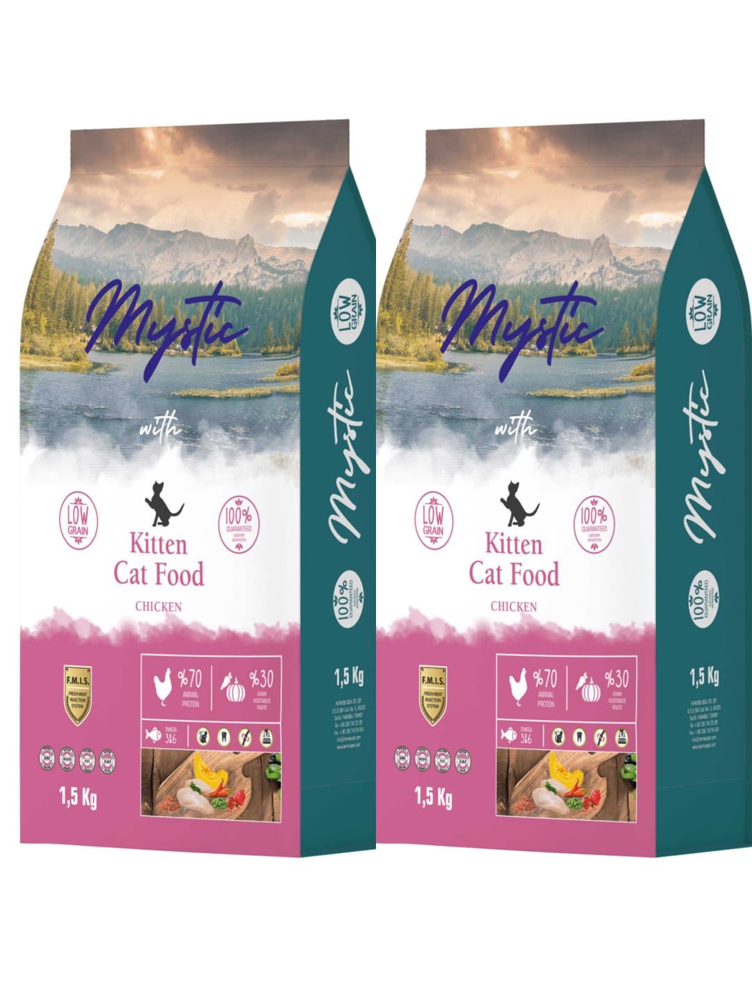 MYSTİC AZ TAHIL YAVRU KEDİ MAMASI TAVUKLU 1,5 KG X 2 ( 3 KG ÖZEL PEKETLEME )