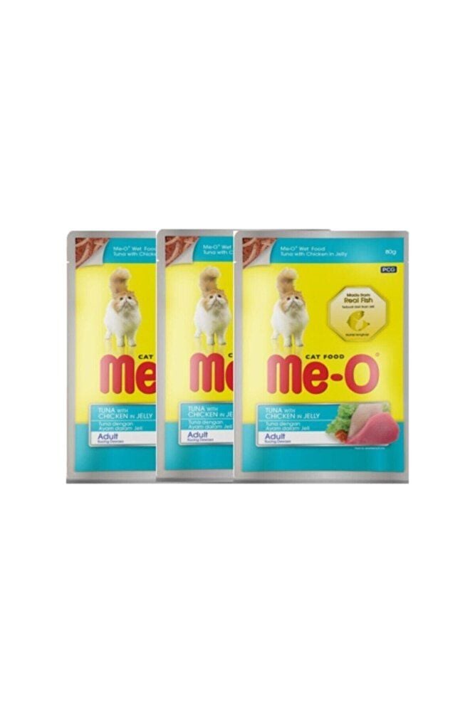 Kedi Yaş Maması Jöle Içinde Ton Balıklı Ve Tavuklu 80gr X3 Adet