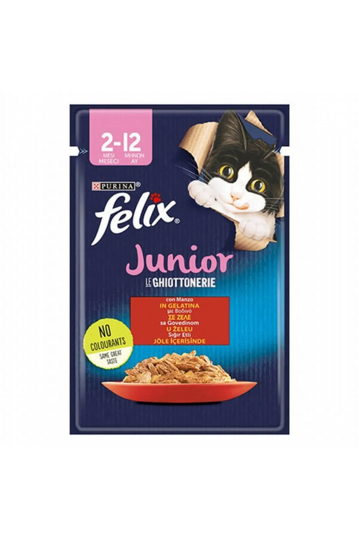 Purina%20Felix%20Pouch%20Junior%20Sığır%20Etli%20Yavru%20Kedi%20Konservesi%2026%20Adet%2085%20gr