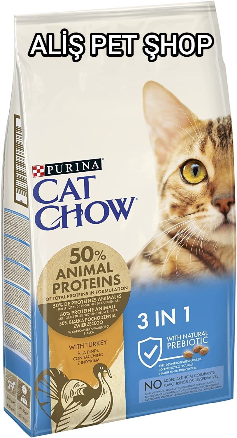 Purina Cat Chow 3 İN 1 Hindi Etli Yetişkin Kedi Maması 15 Kg
