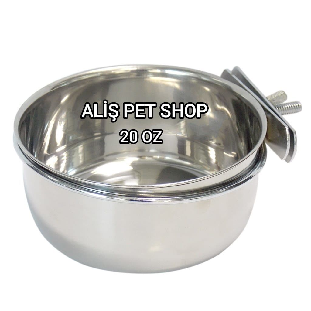 ALİŞPET Vidalı Çelik Kafes Yemliği 20 Oz