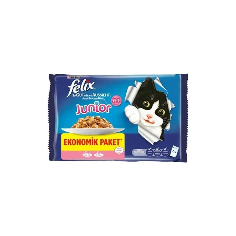 PURİNA Felix Yavru Sığır Etli ve Tavuklu Pouch Mama 85 Gr X 4 Adet