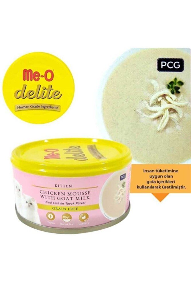 Me-o Tahılsız Kıyılmış Tavuklu Ve Keçi Sütlü Yavru Kedi Konservesi 80 gr X 24 Adet