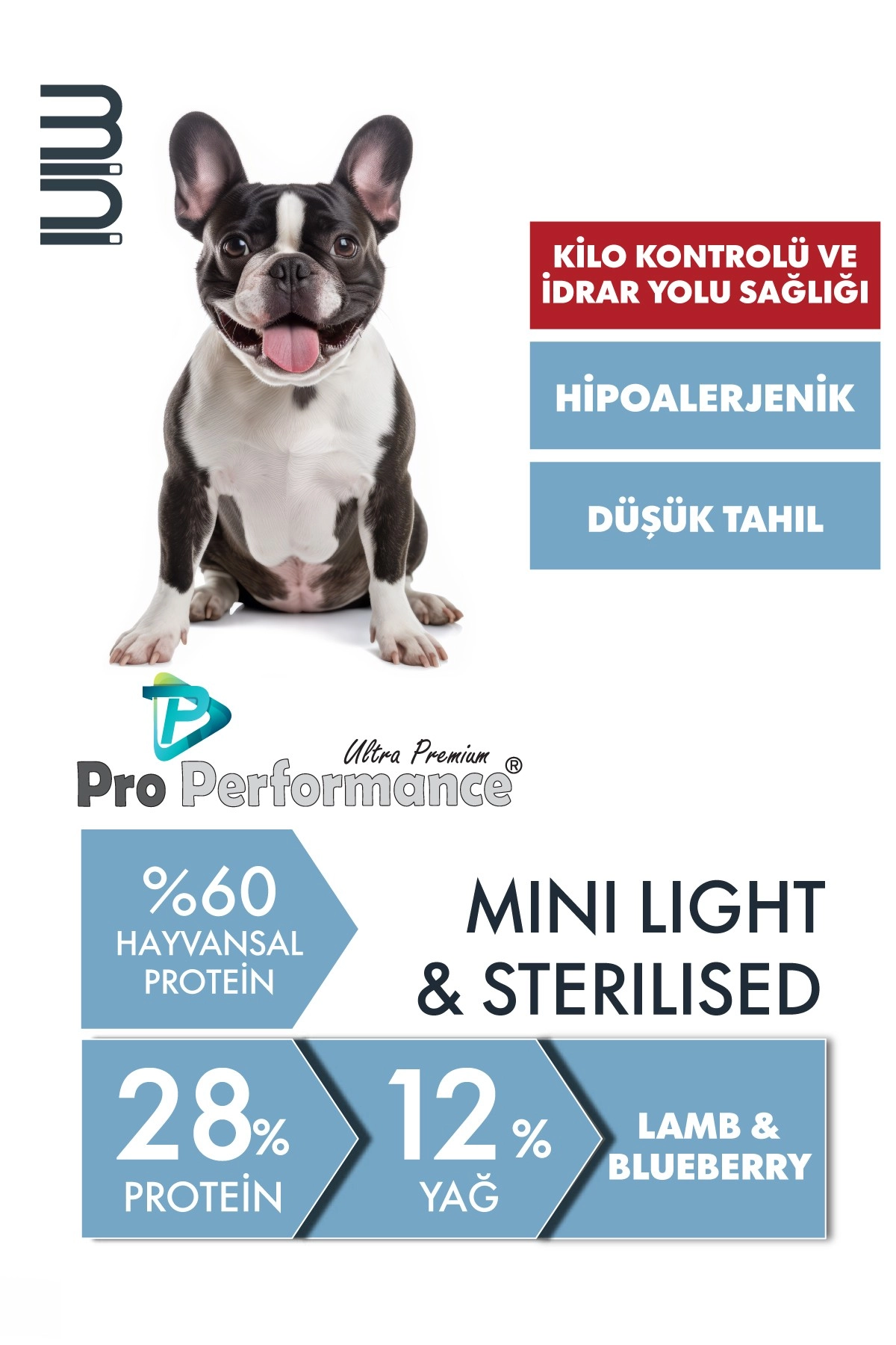 Pro Performance Light Mini Irk Kuzulu ve Yaban Mersinli Diyet Kısırlaştırılmış Yetişkin Köpek Maması 2 Kg