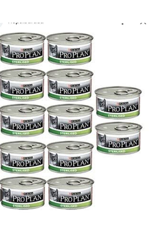 Pro plan Sterilised Ton Balıklı Ve Somonlu Kısırlaştırılmış Yetişkin Kedi Maması Konserve 12x85 Gr