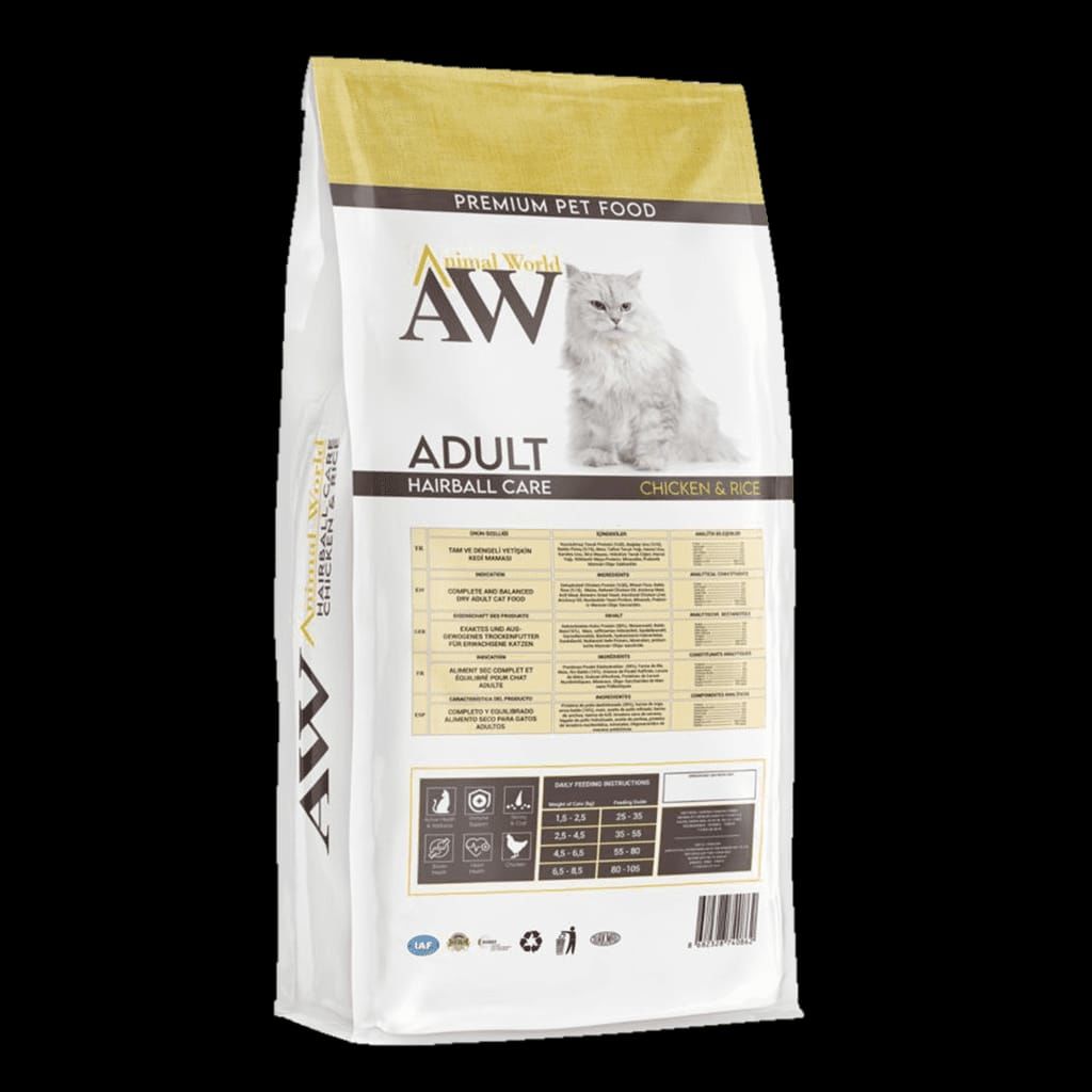 Animal World 1,5 kg Kedi Hairball Chicken &Rice