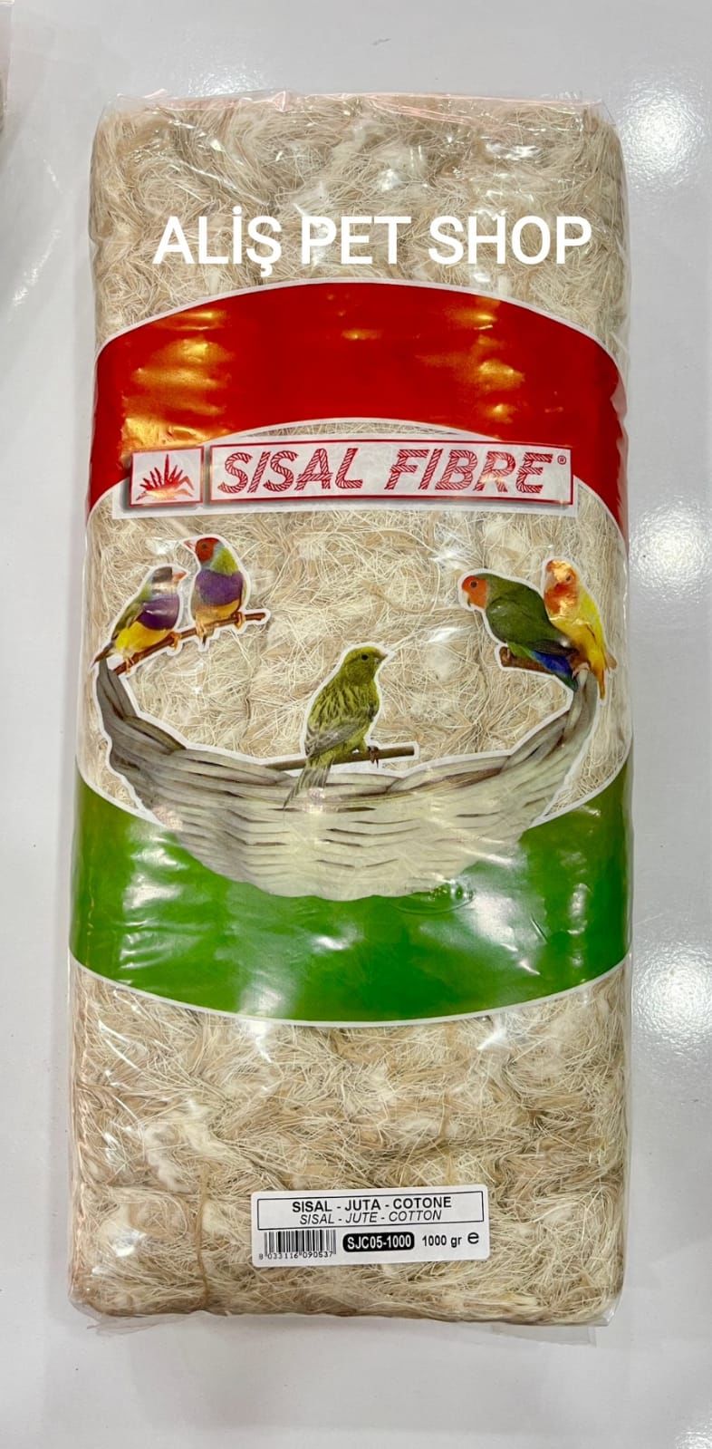Sisal Fibre Hindistan Cevizi-Hint Keneviri-Pamuk Kanaryalar ve Egzotik Yuva Malzemesi 1000 gr