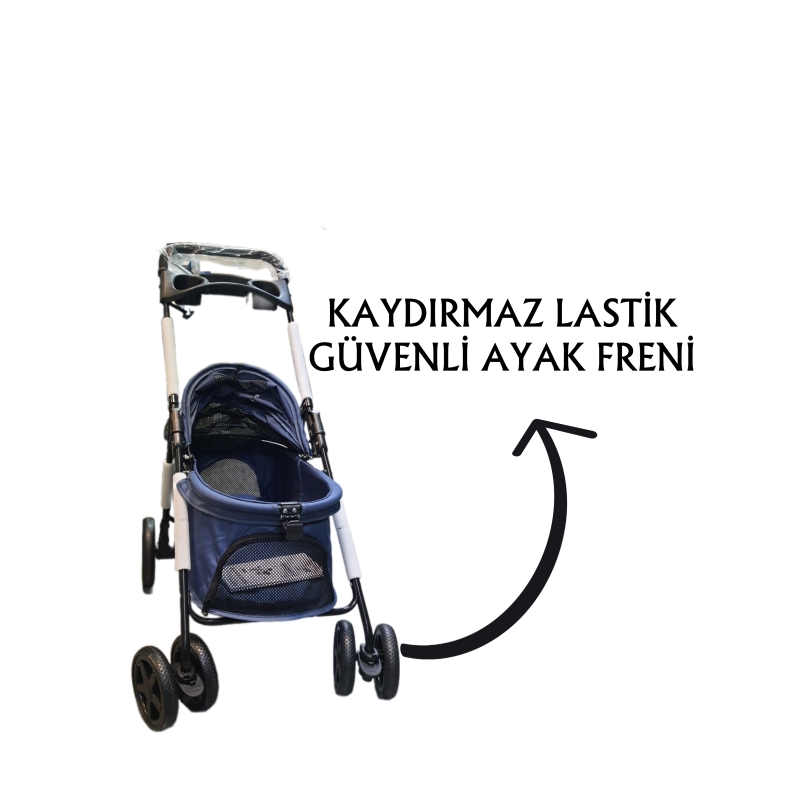 Tommy Evcil Hayvan Arabası 85x46x91cm Lacivert Max 15 Kg