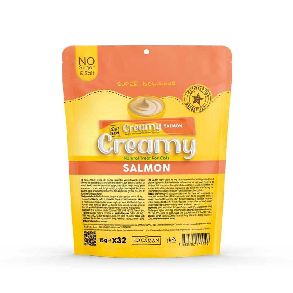 Delibon Creamy Somonlu Sıvı Kedi Ödül Maması 32x15gr
