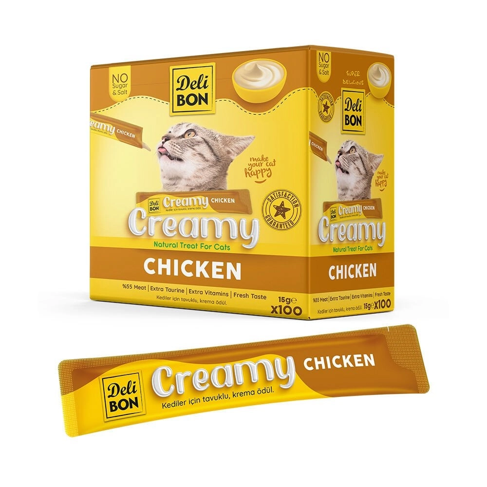 Delibon Tavuklu Krema Kedi Ödülü 15 Gr 100 Lü