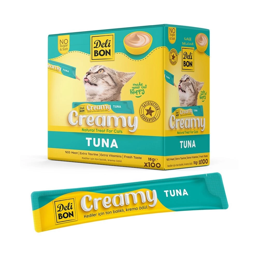Delibon Ton Balıklı Krema Kedi Ödülü 15 Gr 100 Lü