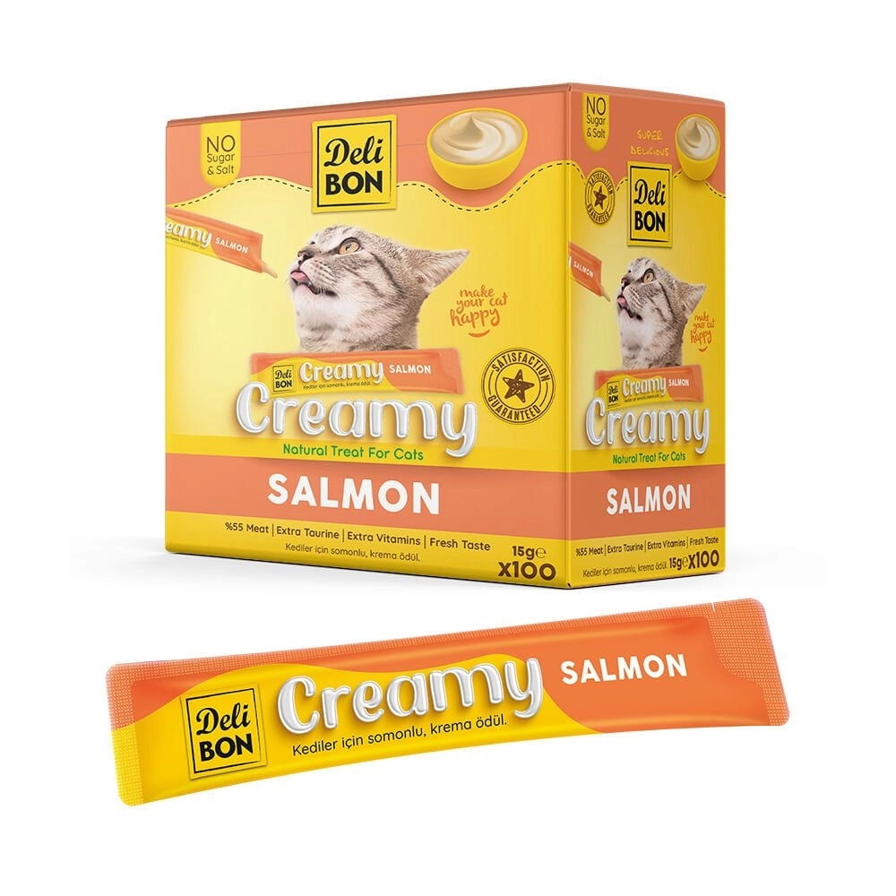 Delibon Somonlu Krema Kedi Ödülü 15 Gr 100 Lü