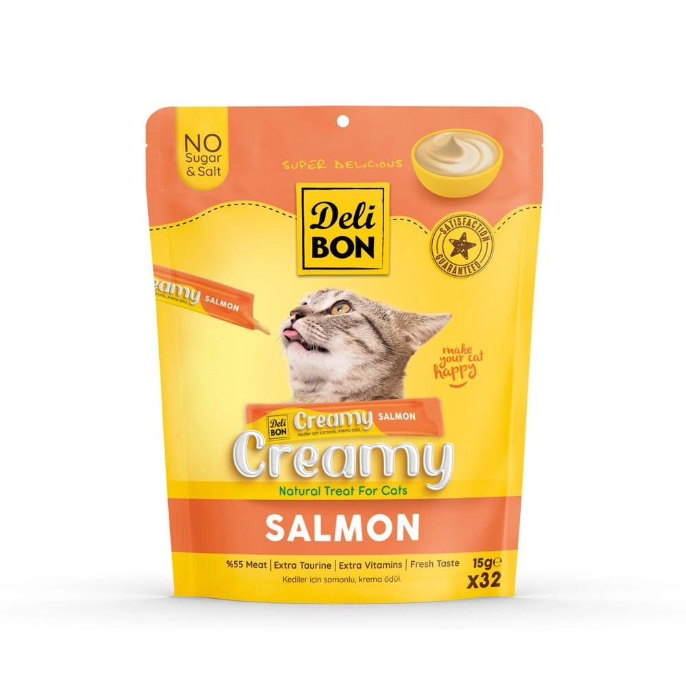 Delibon Creamy Somonlu Sıvı Kedi Ödül Maması 32x15gr