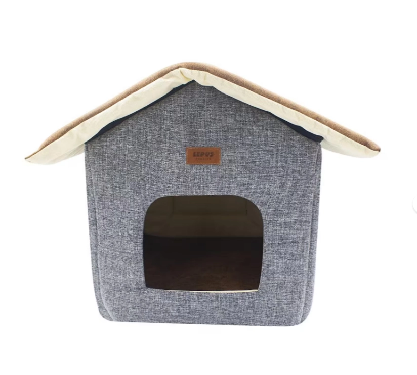 Kedi ve Köpek Yatağı Shack House Yatak Gri