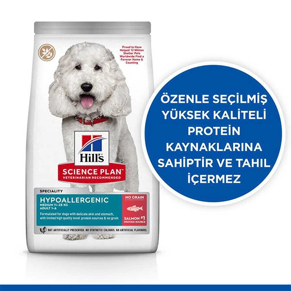 Hills SCIENCE PLAN Hipoalerjenik Somonlu Orta Irk Yetişkin Köpek Maması 2,5 kg