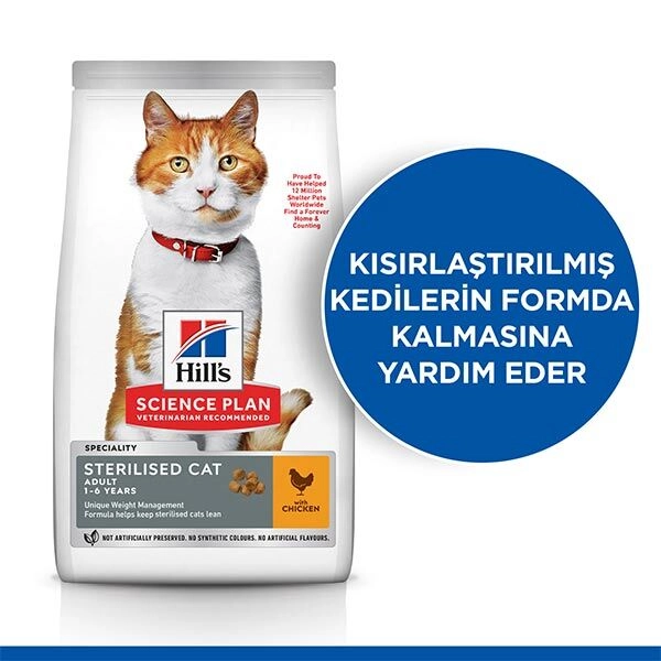 Hills Young Sterilised Tavuklu Kisirlastirilmis Kedi Mamasi 10kg