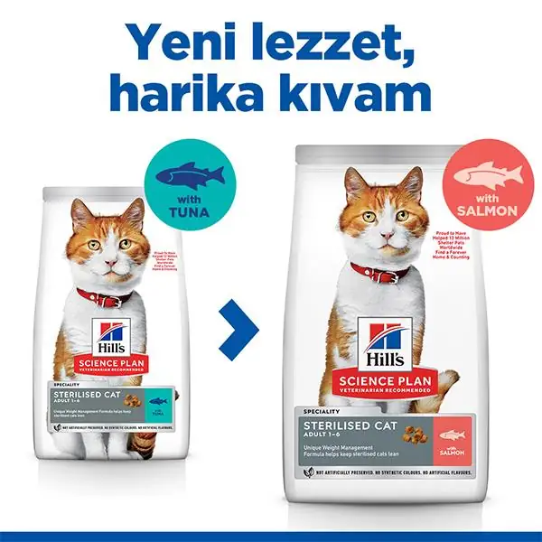 Hills Kısırlaştırılmış Somonlu Kedi Maması 10 Kg