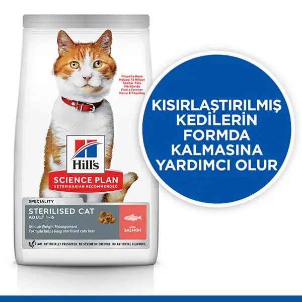 Hills Kısırlaştırılmış Somonlu Kedi Maması 10 Kg