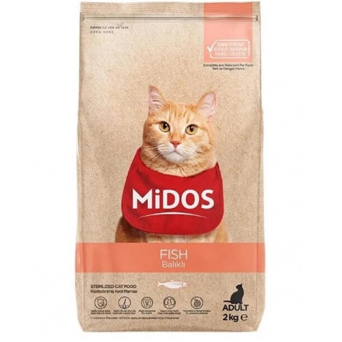 Midos Balıklı ve Pirinçli Kısırlaştırılmış Kedi Maması 2 Kg