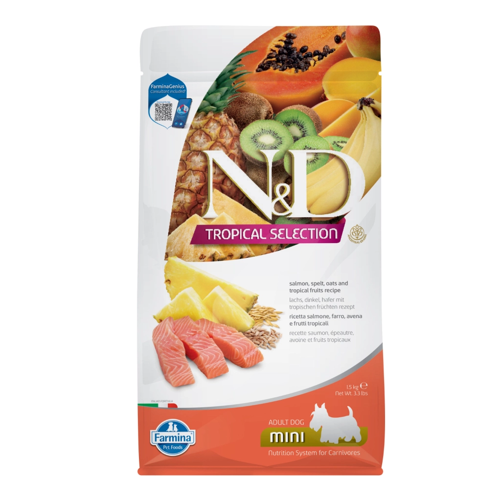 N&D Tropical Selection Mini Somonlu Küçük Irk Yetişkin Köpek Maması 1,5kg