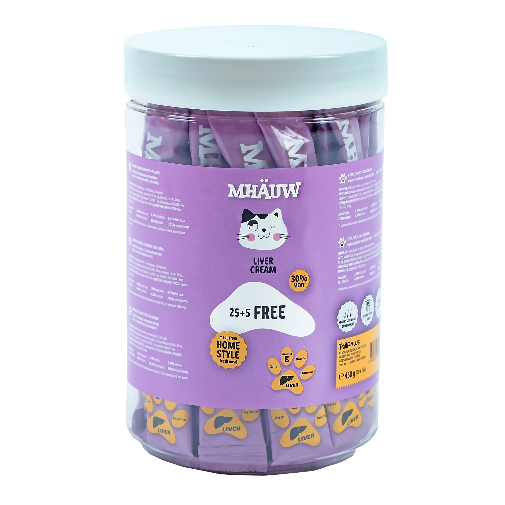 Mhauw Ciğerli Kedi Kreması – 15g x 30