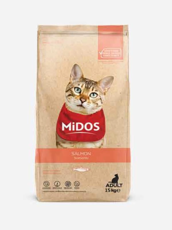 Midos Somonlu ve Pirinçli (Hassas Irklar) Yetişkin Kedi Maması 15 Kg