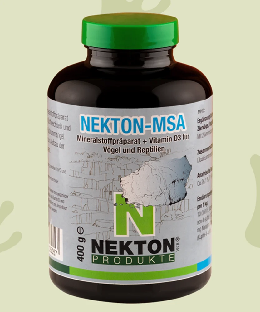 Nekton MSA Kuşlar ve Sürüngenler İçin D3 Vitaminli Kalsiyum Mineral Takviyesi 400 Gr