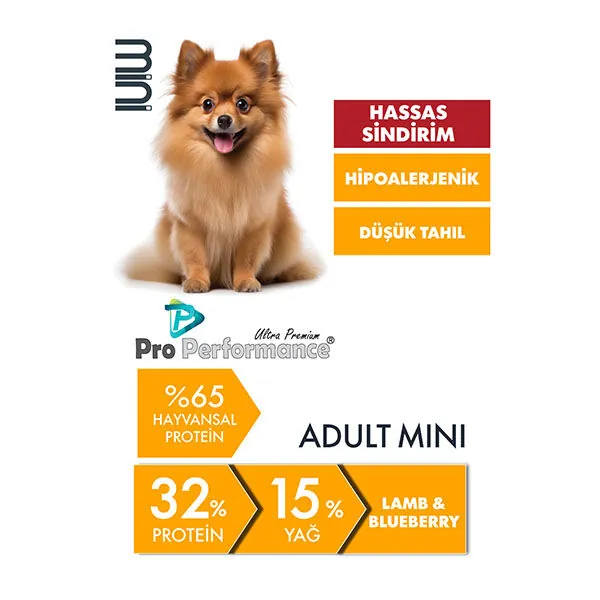 Pro Performance Kuzu Etli ve Yaban Mersinli Küçük Irk Köpek Maması 7 Kg