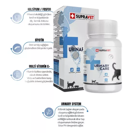 Supravet Urinary Care Kedi ve Köpek İçin Multivitamin Tablet 75’li