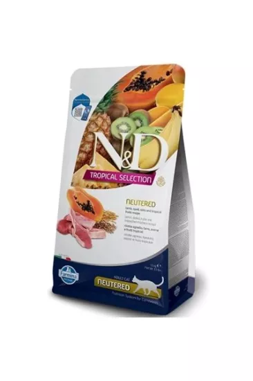 N&D Tropical Selection Kuzu Etli ve Tropikal Meyveli Kısırlaştırılmış Kedi Maması 1,5kg