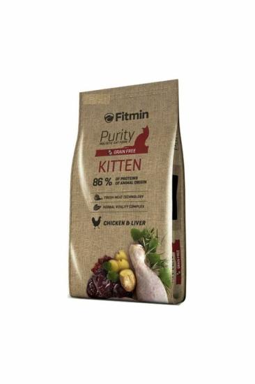 Fitmin purity kitten taze tavuk etli ve ciğerli tahılsız kedi maması 1,5 kg