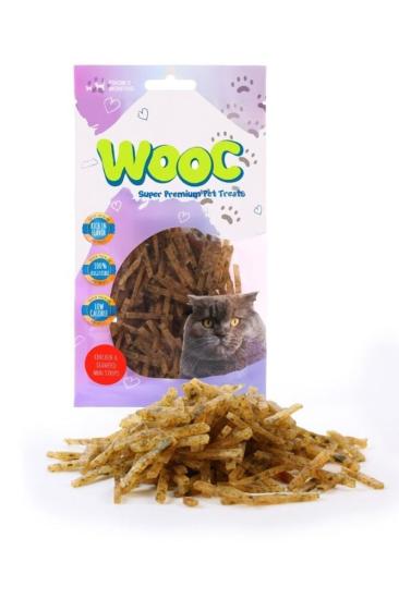 Chicken&seaweed Mini Strips Doğal Et Kedi Ödül Maması 40gr