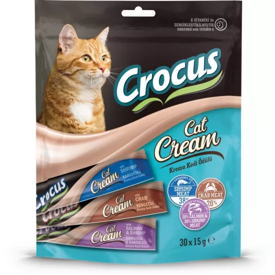Crocus Çoklu Somon Karides & Karides & Yengeç Kedi Ödülü 30x15gr