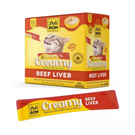 Delibon Dana Ciğerli Krema Kedi Ödülü 15 Gr 100 Lü