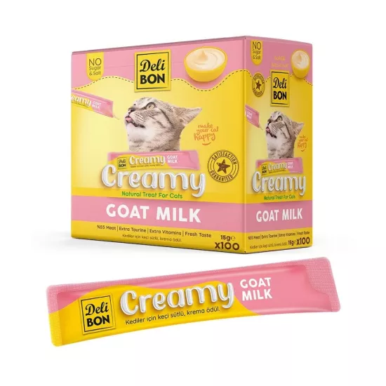 Delibon Keçi Sütlü Krema Kedi Ödülü 15 Gr 100 Lü