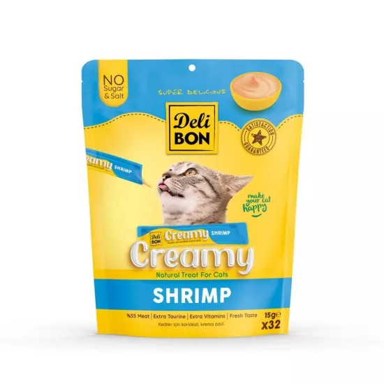 Delibon Creamy Karidesli Sıvı Kedi Ödül Maması 32x15gr
