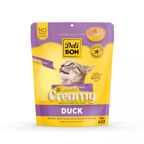 Delibon Creamy Ördekli Sıvı Kedi Ödül Maması 32x15gr