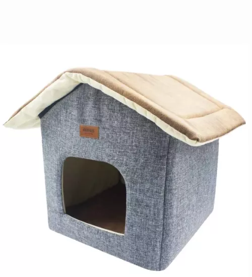 Kedi ve Köpek Yatağı Shack House Yatak Gri