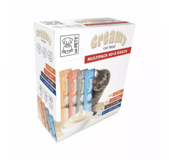 M-Pets Creamy 4 Deniz Lezzetleri Karışık Kedi Ödül Maması 15gr 40 Adet+8 Adet HEDİYE!