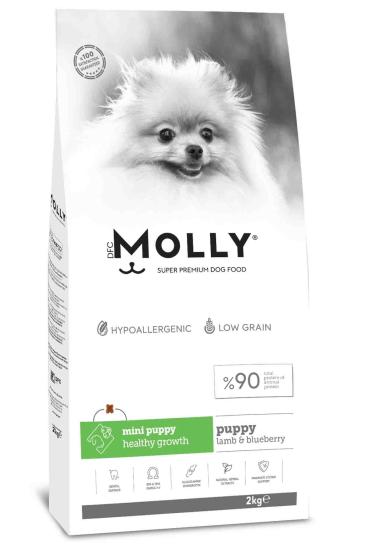 Molly Hipoalerjenik Kuzu Etli ve Yaban Mersinli Küçük Irk Düşük Tahıllı Yavru Köpek Maması 2kg