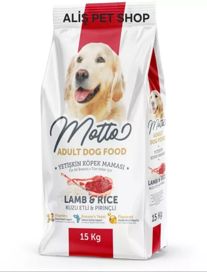 Motto Yetişkin Köpekler İçin Kuzu Etli Pirinçli Kuru Mama