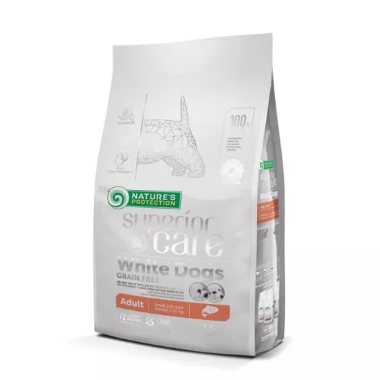 Nature’s Protection Adult Beyaz Tüylü Küçük Irk Somonlu Yetişkin Köpek Maması 10+2 Kg