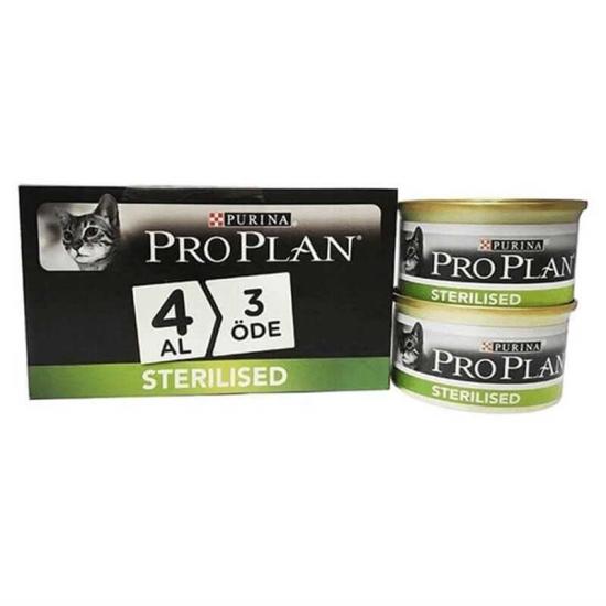 Proplan Sterilised Somonlu Kısırlaştırılmış Kedi Konservesi 85 Gr 4 AL 3 ÖDE