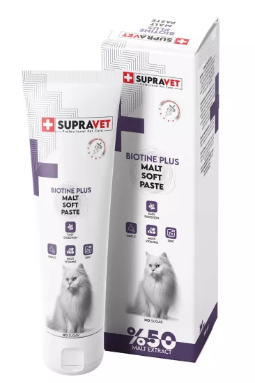 Supravet Biotine Plus Kediler İçin Tüy Sağlığı Güçlendirici Malt Paste 100 gr