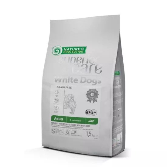 Nature’s Protection Yetıskın Kücük Irk Beyaz Tüylü Köpekler Íçín Tahılsız Larva Proteınlí Tam Mama 1.5 Kg