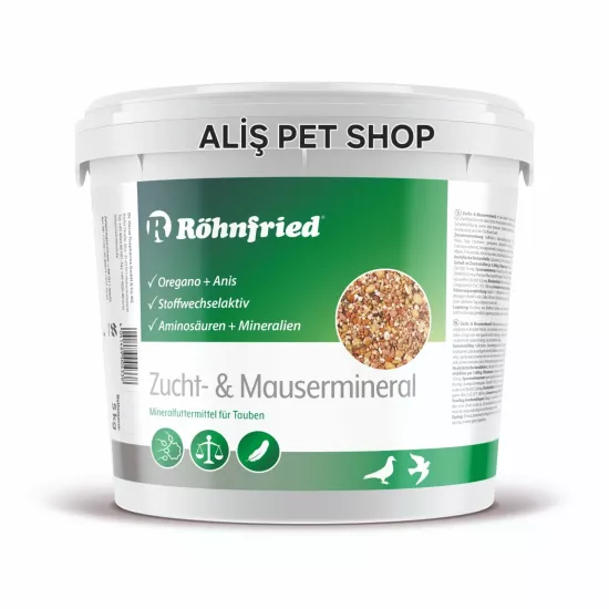 Rhönfried Zucht Mausermineral Üreme ve Tüy dökme Grit Mineral Karışımı 5 Kg