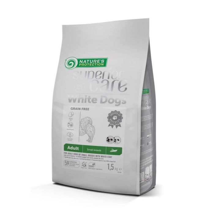 Nature’s Protection Yetıskın Kücük Irk Beyaz Tüylü Köpekler Íçín Tahılsız Larva Proteınlí Tam Mama 1.5 Kg