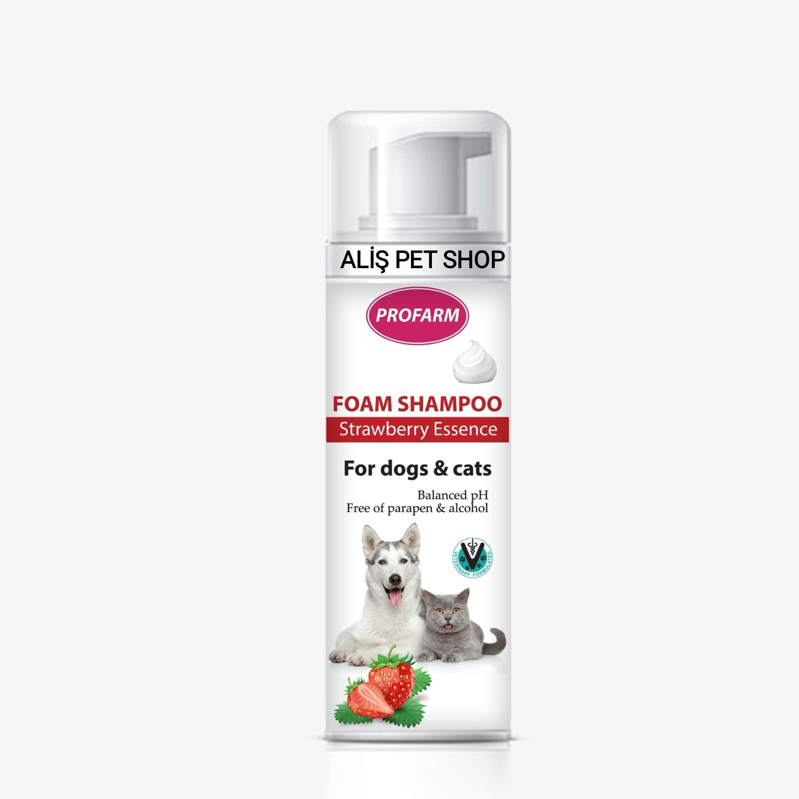 KEDİ & KÖPEK Kuru KÖPÜK ŞAMPUANI ÇİLEK KOKULU 150 ml