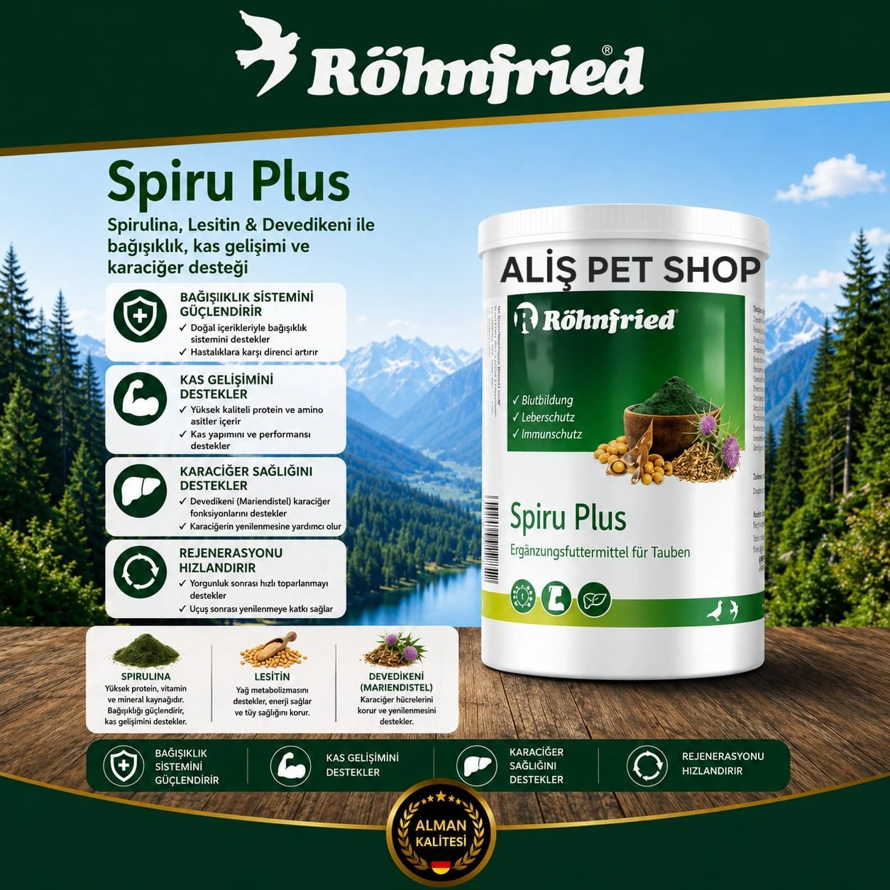 Spiru Plus 450 g - Spirulina, Lecithin & Mariendistel – Immunsystem, Muskelaufbau, Leberunterstützung & Rejenerasyon